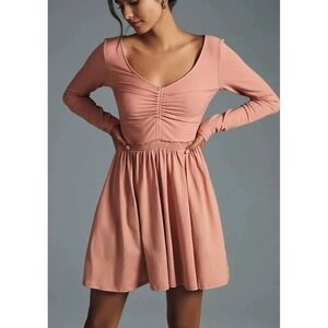 Daily Practice Anthropologie Rock Arch Long Sleeve Ruched Mini Dress Small